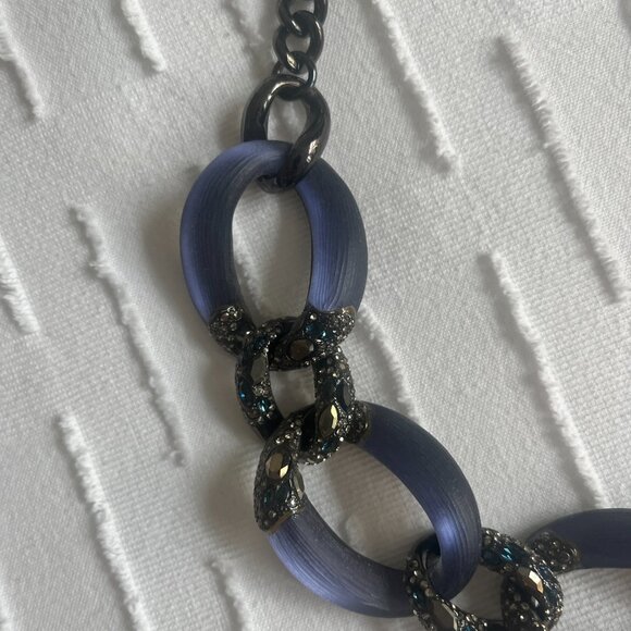 Alexis Bittar Purple Lucite Link, Multi Crystal Necklace - Picture 2 of 3